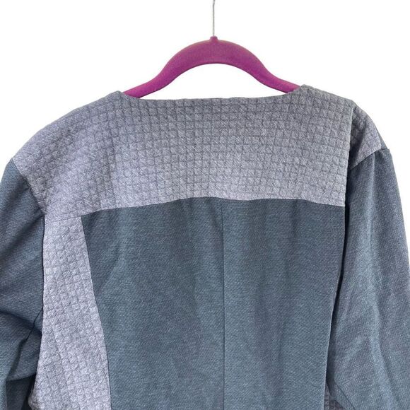 Lane Bryant blazer coat jacket color block navy gray 26 EUC - Picture 12 of 13